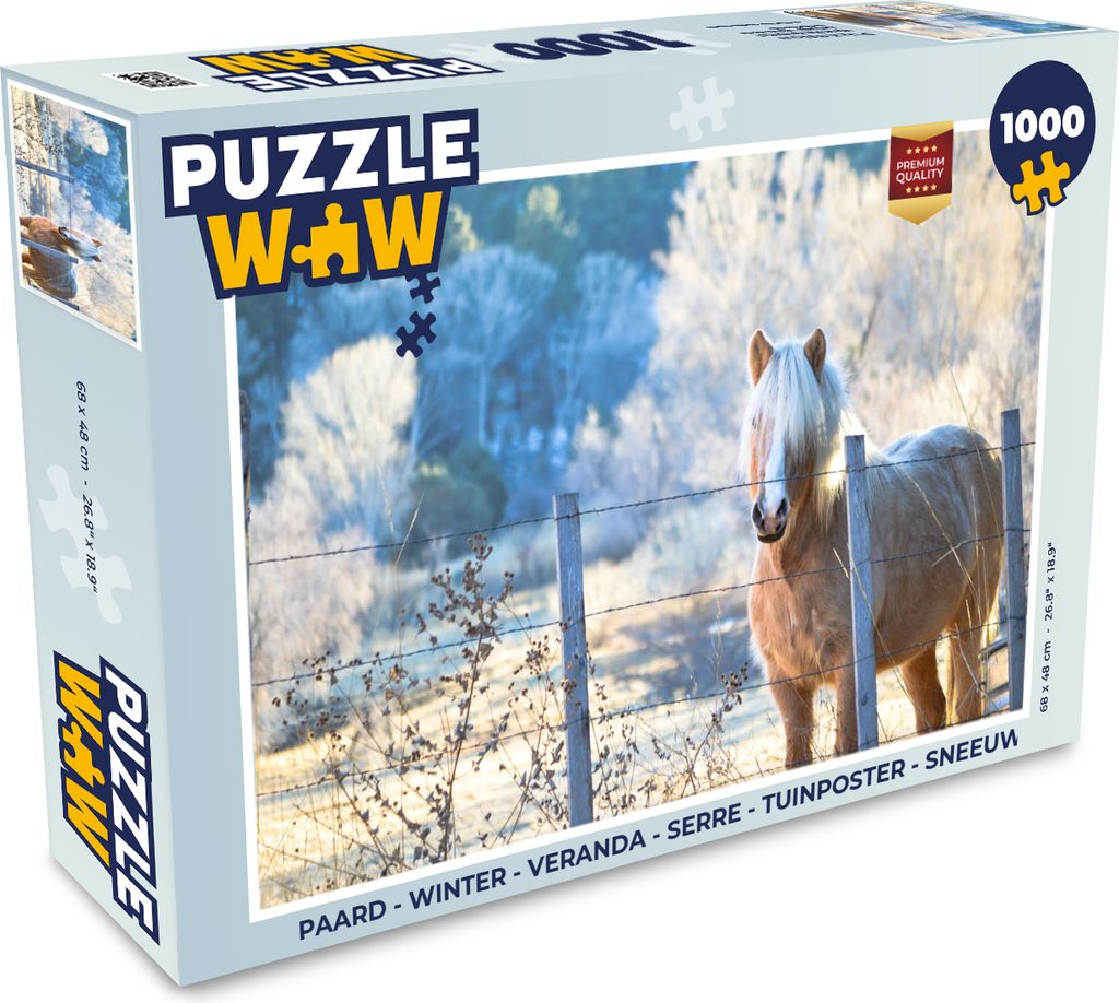 MuchoWow Puzzle 1000 Teile Pferd - Winter - Schnee - Erwachsene - Rätsel
