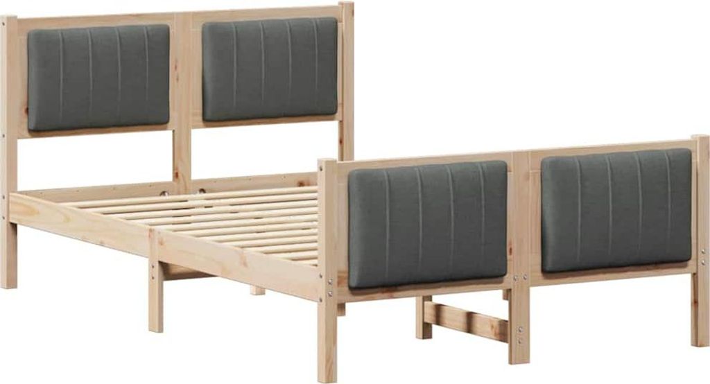 Eleganter Möbel Bettgestell Braun und Dunkelgrau 120 x 200cm Massivholz Kiefer - CJG970968 - Klassische BettenJugendbett Tagesbett