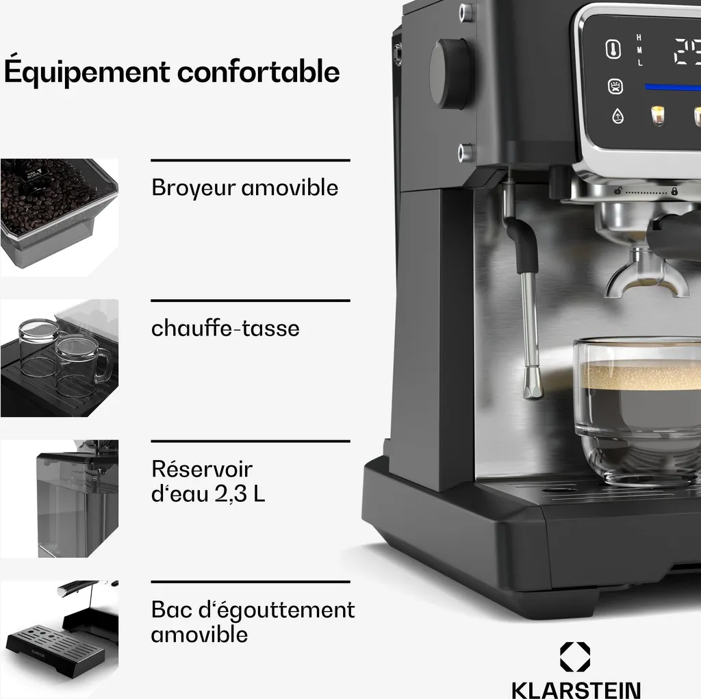 Machine à café 20 Bars GrandPresso Touch avec Buse Vapeur et Réservoir