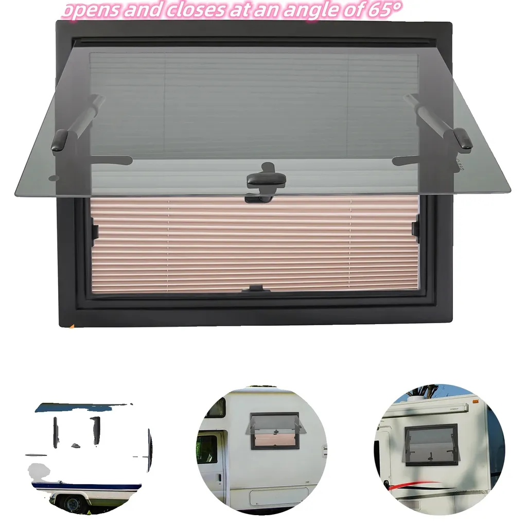 Fenêtre RV à ventilation maximale et cadre aluminium avec vitre teintée