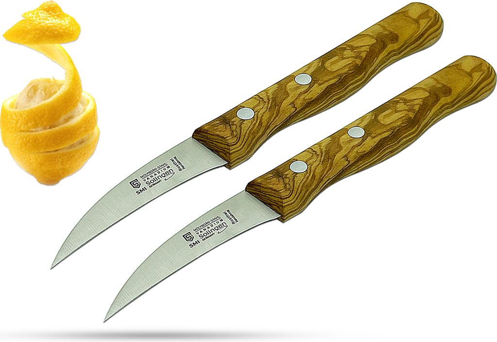 SMI 2 Stück Schälmesser 16,2 cm - Gebogenes Solingen Produktbild 