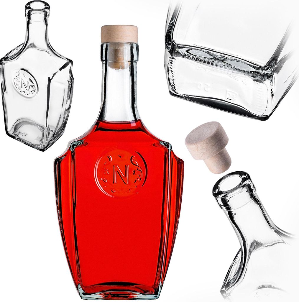 KADAX Glasflasche für Tinktur 500 ml mit synthetischem Korken 1St.