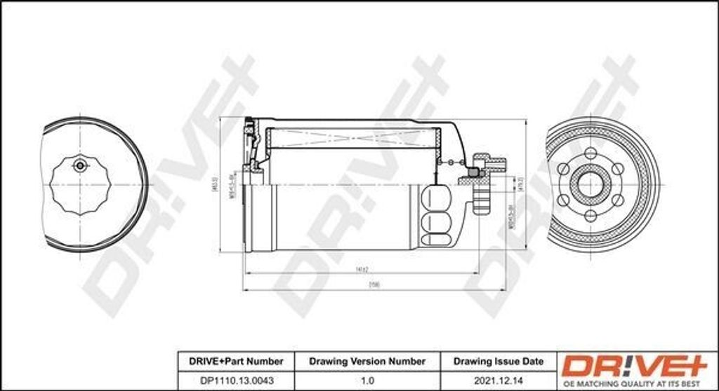 Dr!ve+ DP1110.13.0043 - Kraftstofffilter für A4 (8D), A4 (8E), A6 (4B), Superb I (3U), Passat (3B)