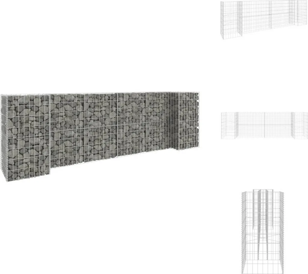 Jardinière gabion en acier galvanisé mur de soutènement 260x40x80 cm