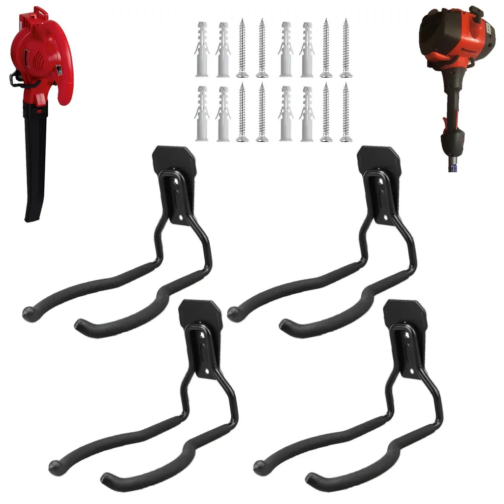 Crochet mural pour garage double usage et support outils électriques