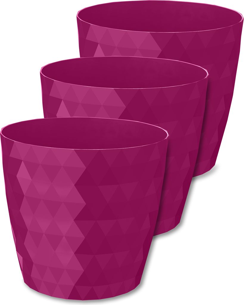 Garronda Blumentopf 3 Stück GD-0030 (Amaranth27, 25, H 23,5cm)