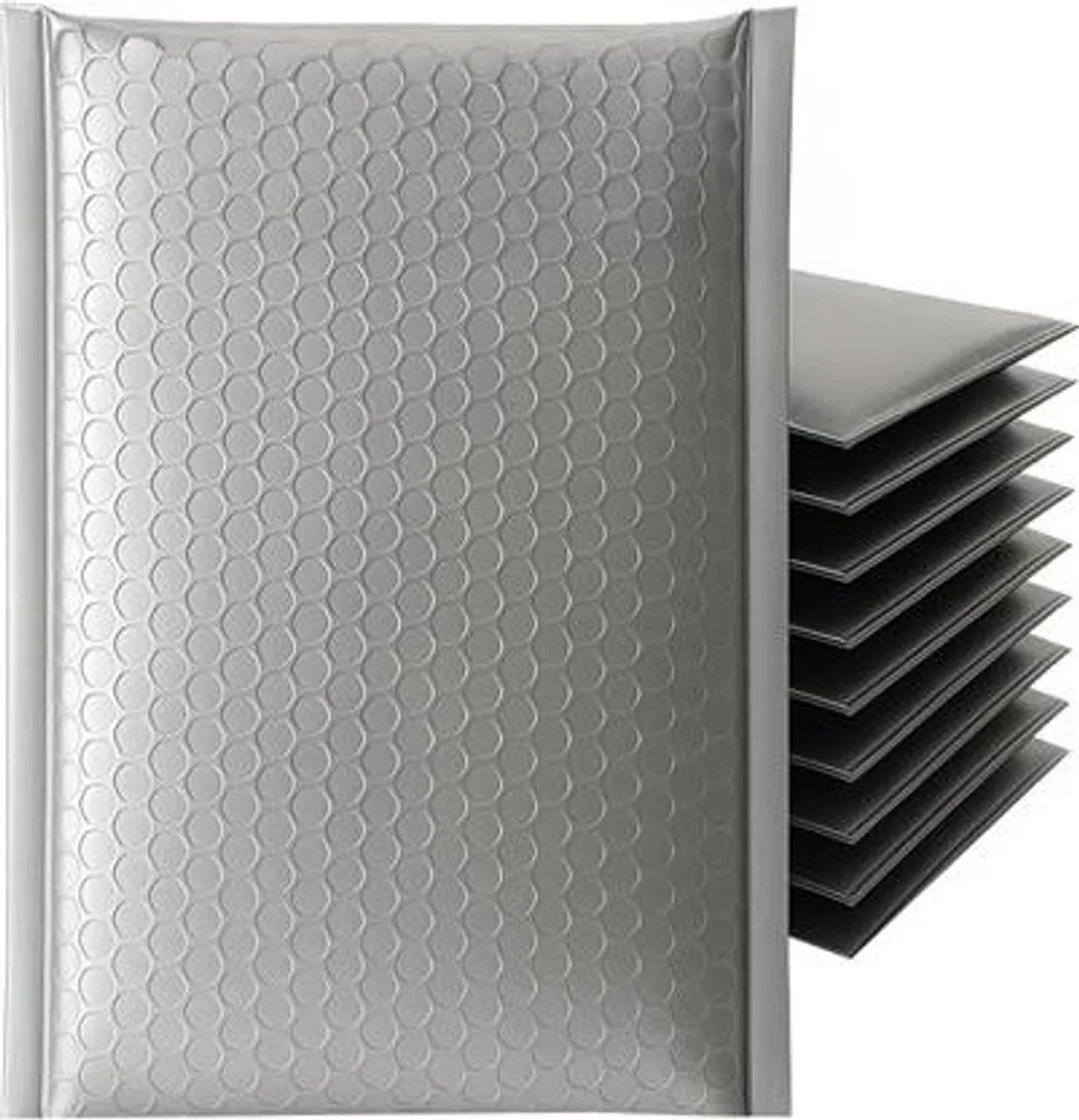 Enveloppe métallique 270 x 360 mm Argent - Lot de 100 pochettes d'envoi