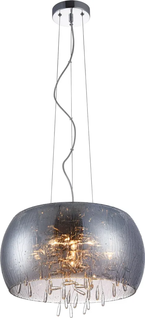 Suspension LED ATMOSPHERA 5xG9 Argent Fumée Ø40 cm Intensité Variable