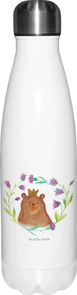 Mr. & Mrs. Panda Trinkflasche Bär Königin - Weiß - Geschenk, trinkflaschen, Teddy, Mom, Thermosflasche, Thermos, Lieblingsmensch, Mama, Mutti, M...