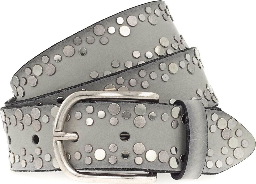Vanzetti Leder Gürtel Belt 35MM W70 L.grey hellgrau
