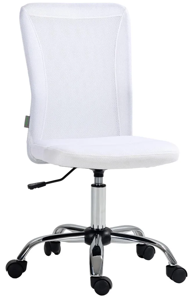Chaise de bureau à hauteur réglable et dossier respirant blanc mesh