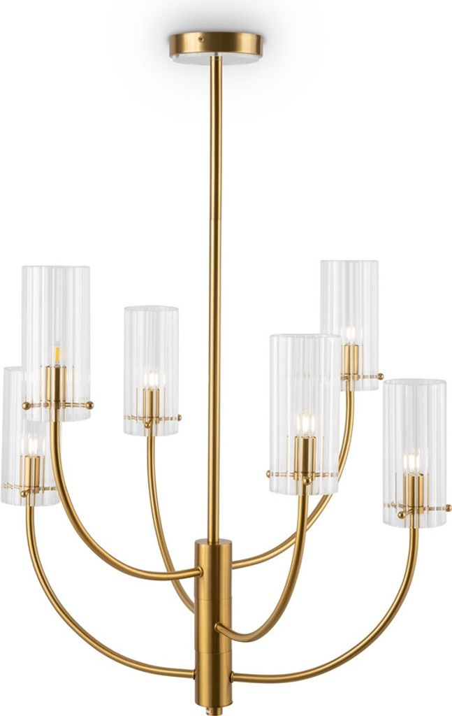 Maytoni Pendelleuchte Glamour Kristall Arco, 6-flammig, Messing-Gold, G9 40W