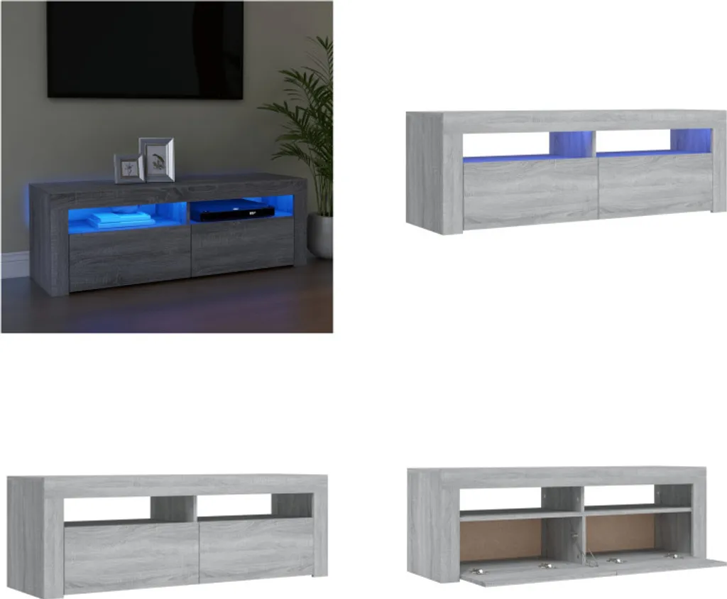 vidaXL Mobile TV LED Grigio Sonoma 120cm | Qualità Prezzo Imbattibile