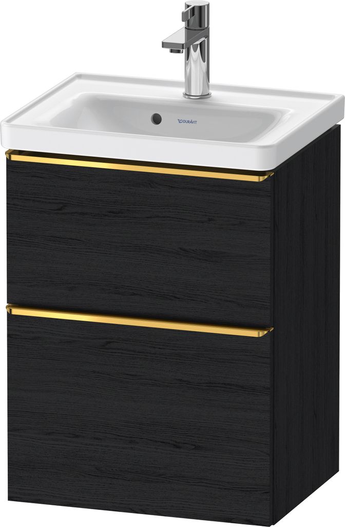 Duravit D-Neo Waschtischunterbau wandhängend, 484x625x372mm, 1 Auszug, 1 Schubkasten, mit Griff Gold poliert, DE4350034160000