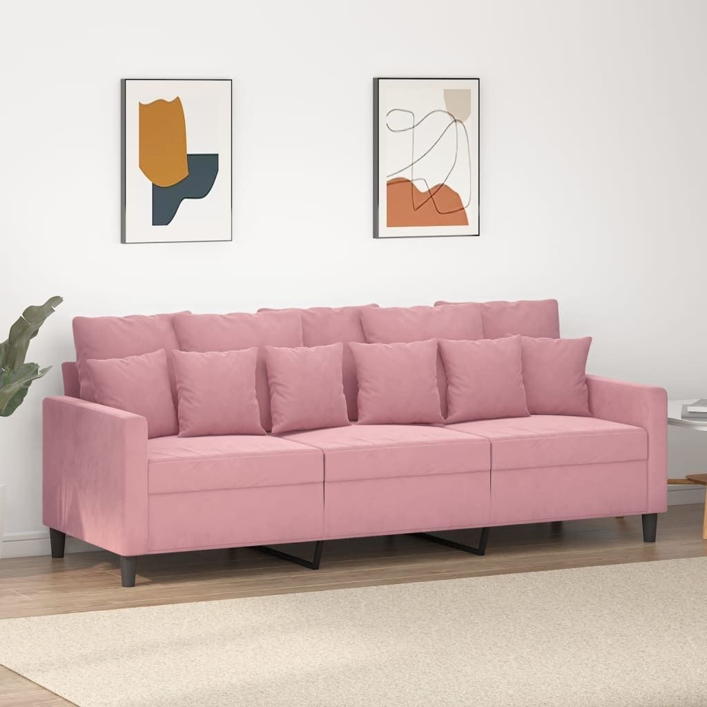 Design Möbel 3-Sitzer-Sofa Rosa 180 cm Samt - 2024 Neu