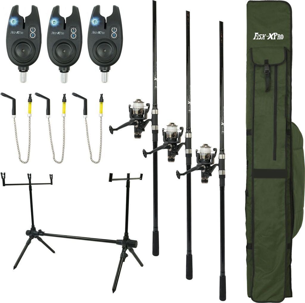 FISH-XPRO Karpfenset Pro Improve – 3-Ruten Karpfen Angelset Produktbild 
