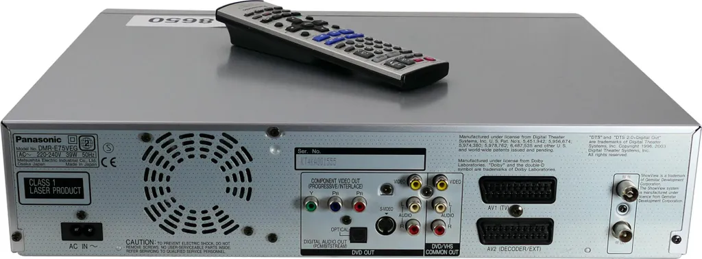 Transférer VHS sur DVD avec le Combiné Panasonic DMR-E75VEG Multizone
