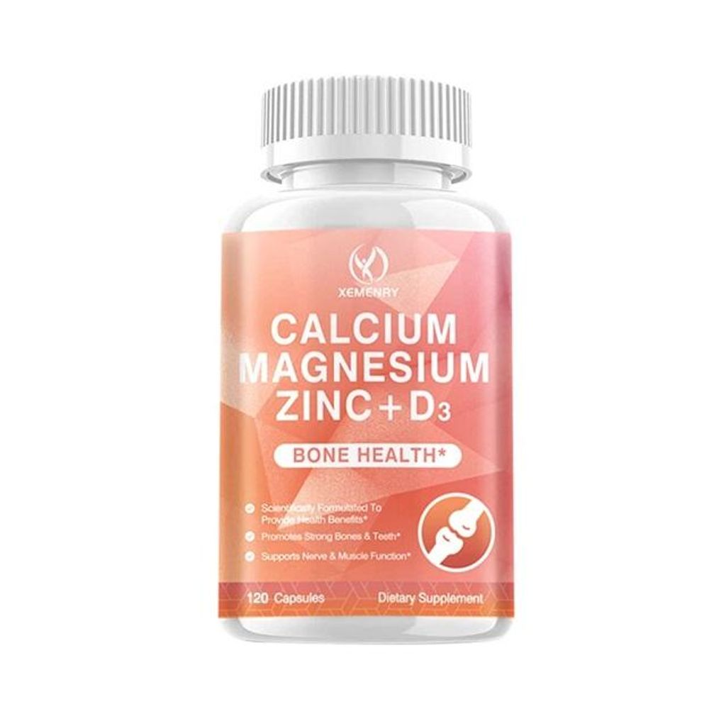 Calcium Magnesium Zinc + Vitamin D3 (120 Kapseln) Nahrungsergänzungsmittel, Knochen, Gelenke, Muskeln, Nerven, Immunsystem