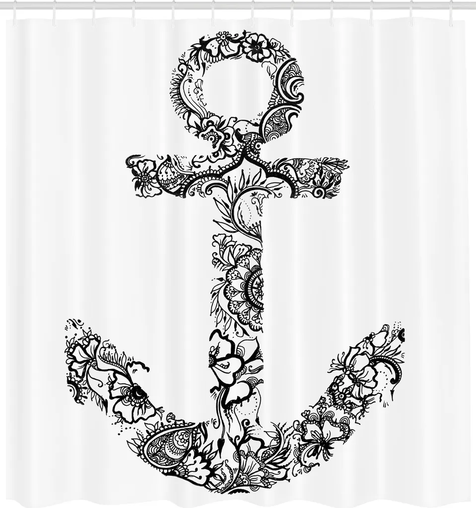 Tenda da Bagno 175x240 cm Bianca e Nera: Eleganza ABAKUHAUS