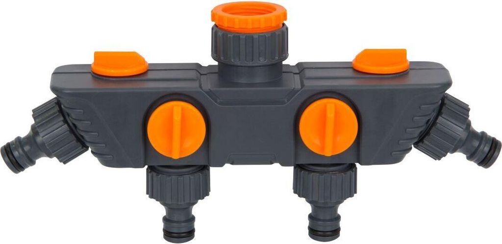 Rozdeľovač s adaptérom na kohútik 4-cestný 1/2" + 3/4" + 1" Obrázok produktu 