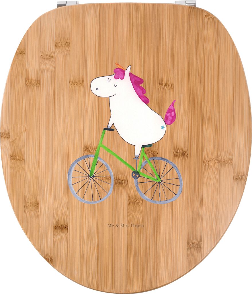 Mr. & Mrs. Panda Toilettenbrille Einhorn Radfahrer - Transparent - Geschenk, WC Sitz, Bike, Deko, Unicorn, Konfetti, Kummer, WC-Sitz, Klo-Deckel, k...