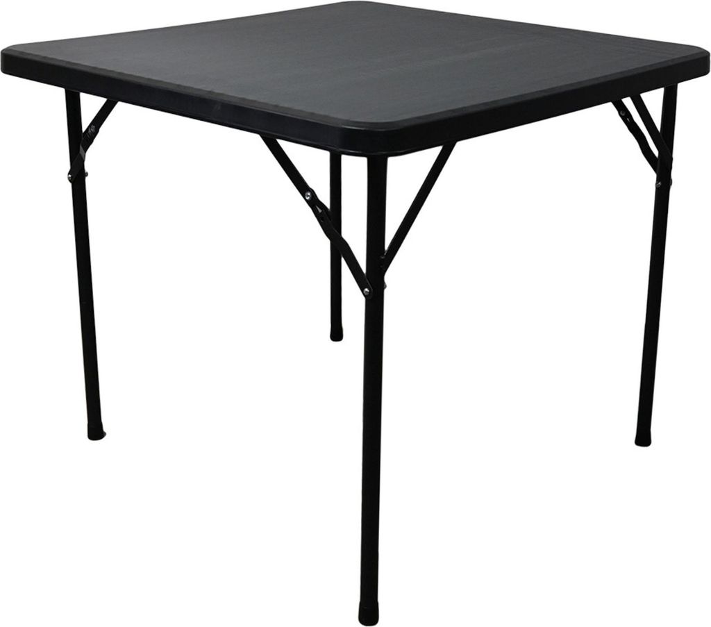 Balkontisch klappbar | HxBxT 74x86x86cm | für 4 Personen | Kunststoff wetterfest | Schwarz | Gartentisch Campingtisch Klein Outdoor Klapptisch fü...