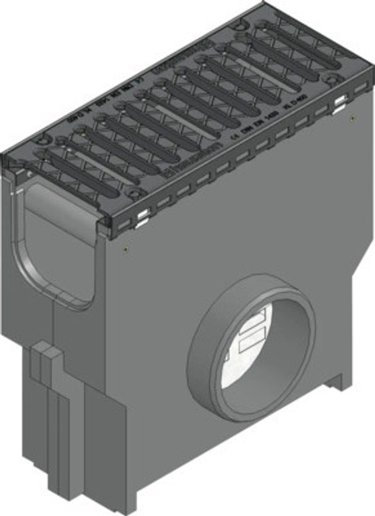 Hauraton Recyfix NC Einlaufkasten aus PP mit integrierter Stahlzarge und verzinkter Stahleimer NW 150 mm 500 mm x 212 mm