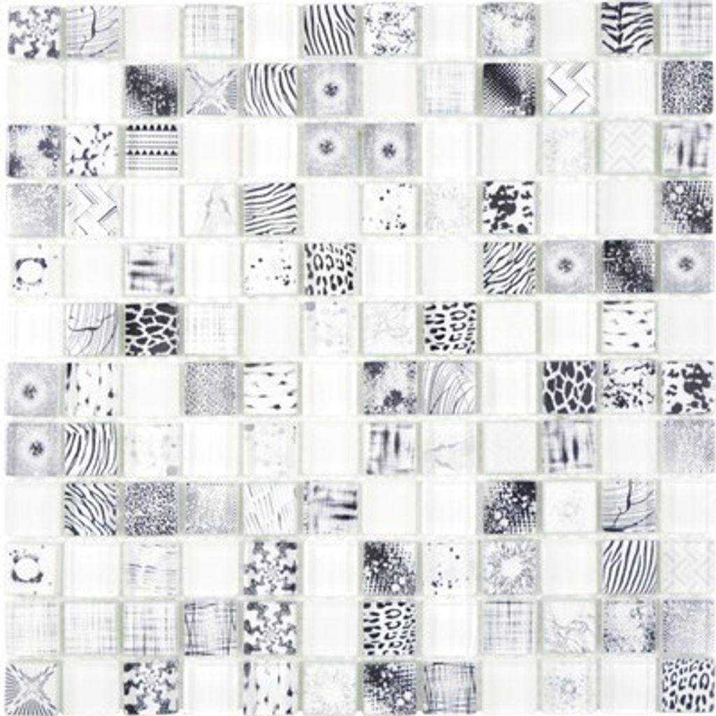 Glasmosaik Quadrat Crystal Mix superwhite