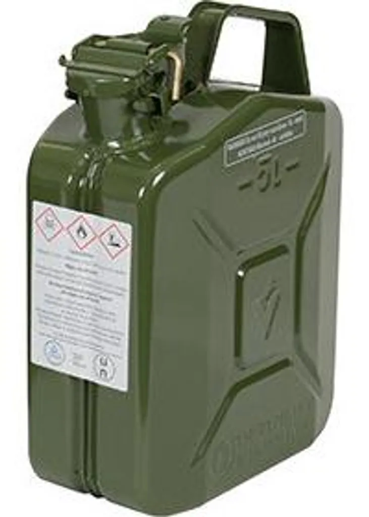 Bidon essence 5L vert armée idéal pour l'équipement de secours