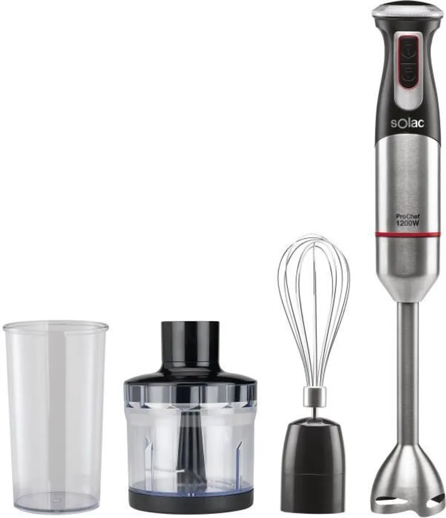 Mixeur plongeant Solac BA5609 Pro Chef Set en acier inoxydable robuste