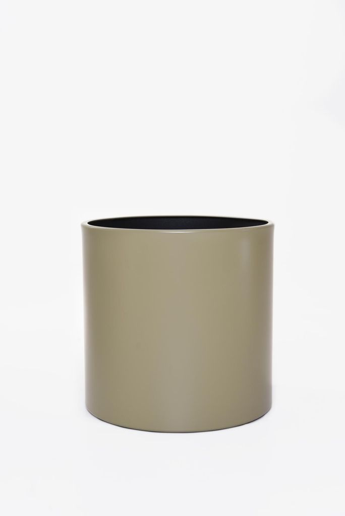 Vaso da fiori NEW RONDO in alluminio verde fango 45x45 cm Immagine del prodotto 