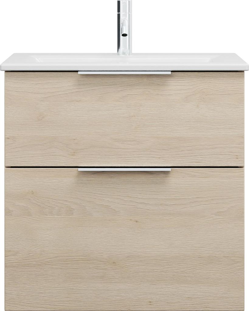 burgbad Eqio Slim Keramik-Waschtisch inklusive Waschtischunterschrank, 620x490x620mm, SHBT062F3180C0001G0146