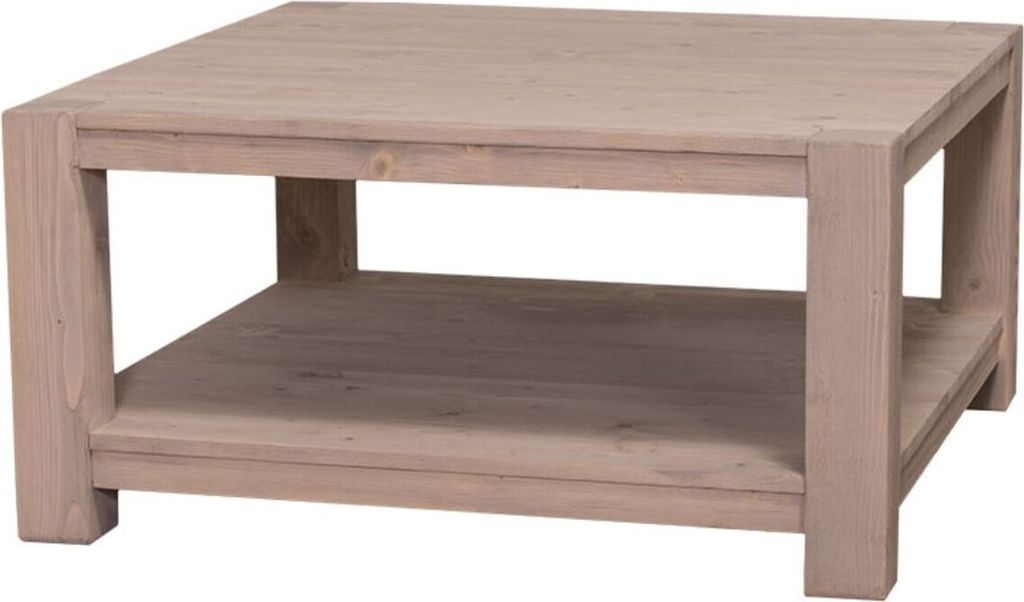 Casa Padrino Landhausstil Couchtisch Naturfarben 90 x 90 x H. 45 cm - Wohnzimmertisch im Landhausstil