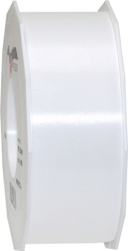 präsent 187 40 99 - 600 Pattberg Ringelband auf Rolle, 40 mm breit, weiß (91 m Rolle)