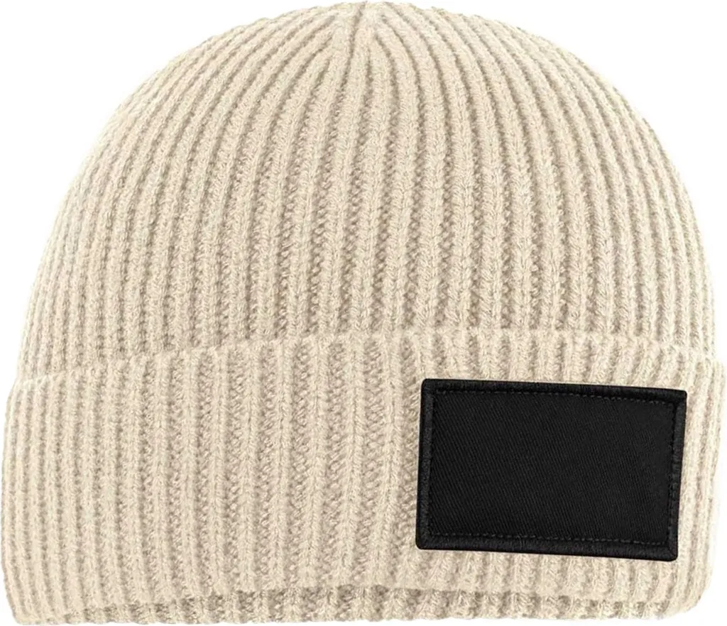 Beanie Beechfield BC5089 Unisex Oatmeal/Nero - Calore Autentico