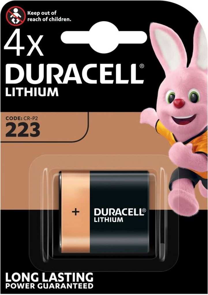 4x Duracell CR-P2 DL223 Lithium Batterie 6V 1,4Ah Produktbild 