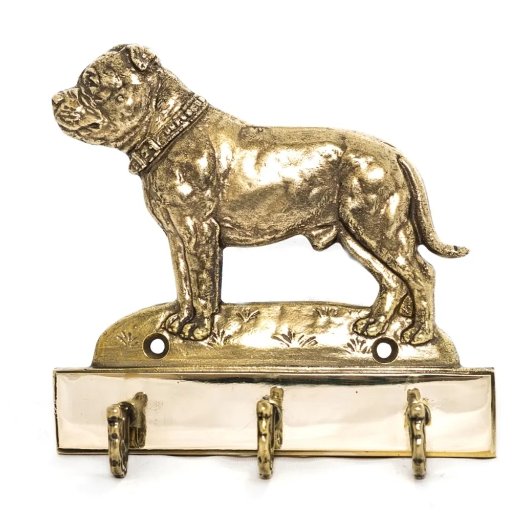 Porte-clés American Staffordshire Terrier Art-Dog en Laiton Élégant