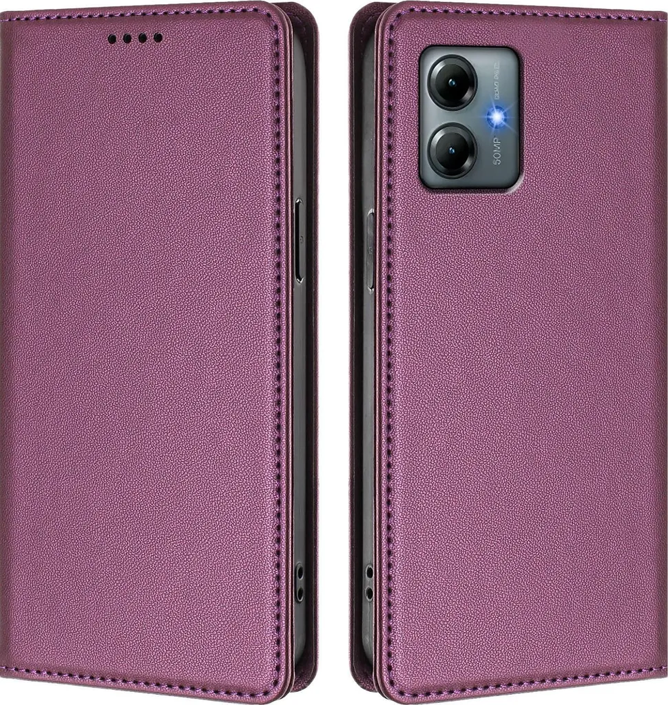 Custodia in pelle per Motorola Moto G Power 2025/G Play 2025, custodia flip magnetica in Finto cuoio con supporto Viola