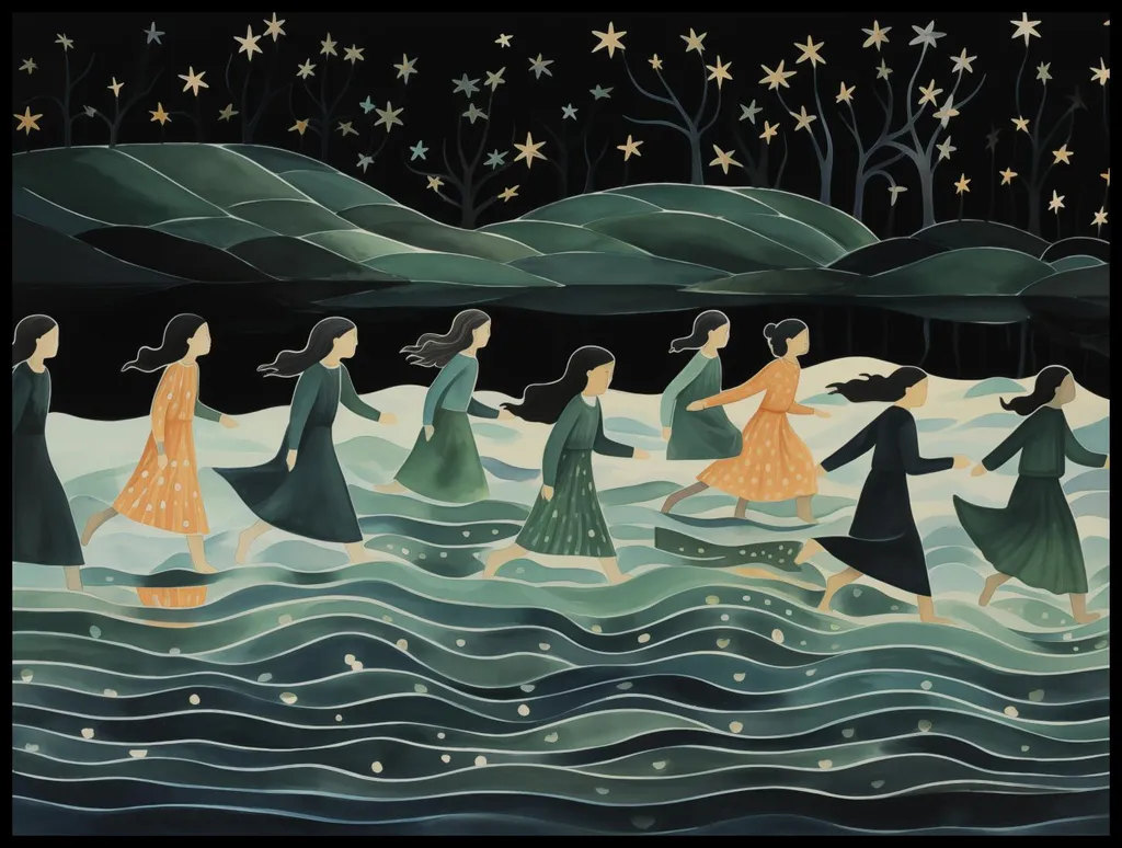 Poster 100x75cm Processione notturna