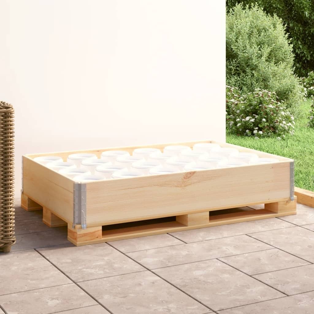 The Living Store Paletten-Aufsatzrahmen 80×120 cm Kiefern-Massivholz