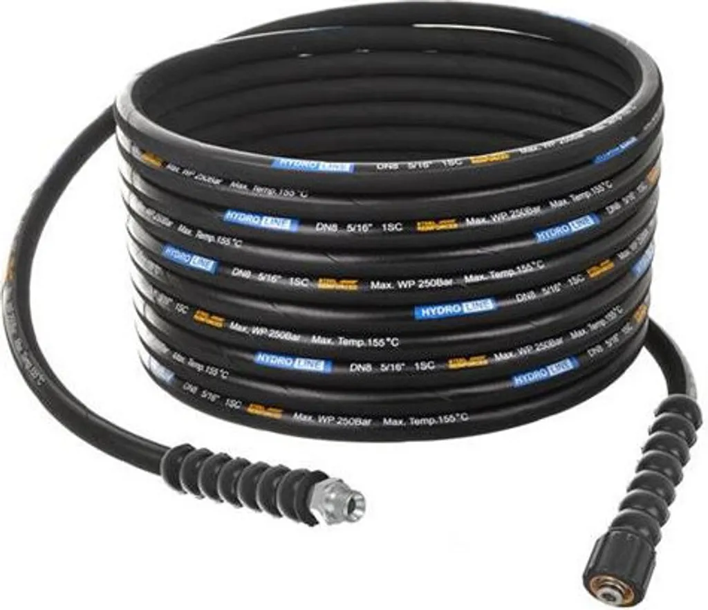Tubo Idropulitrice Alta Pressione DN8 1SC 50M M22 1/4" Acciaio - Professionale