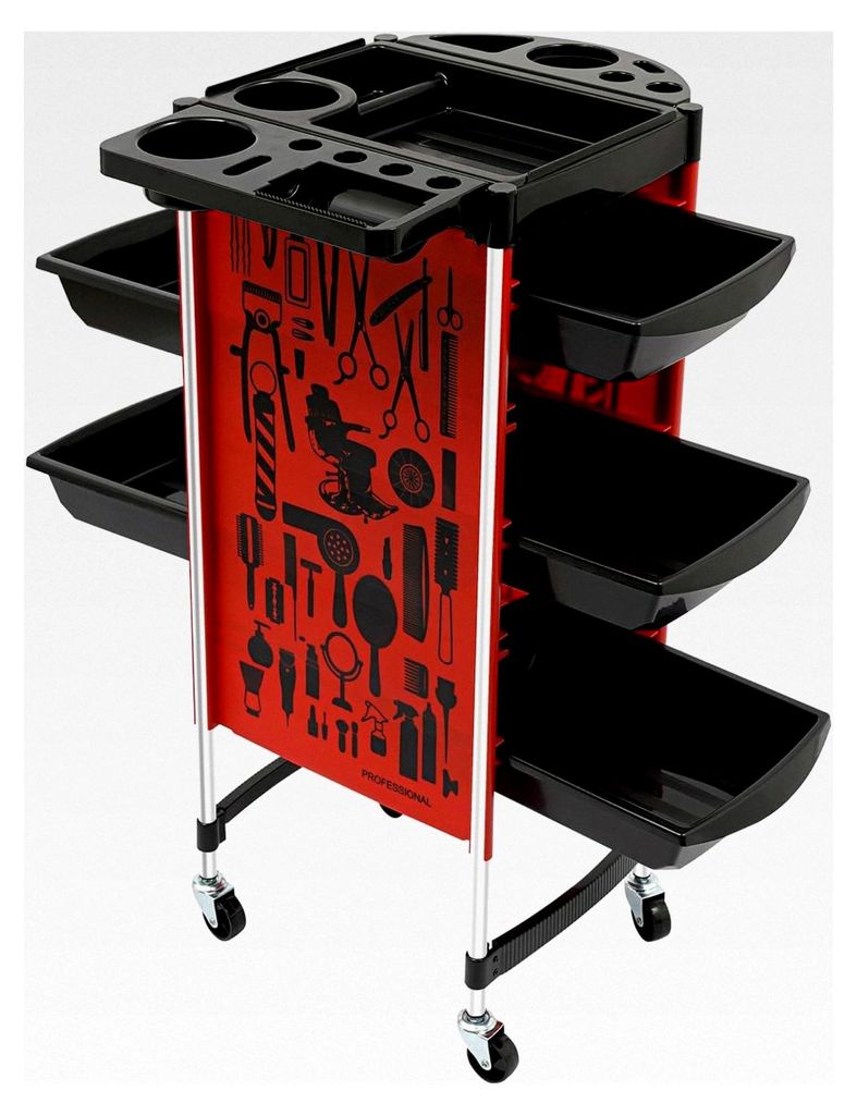 Friseurwagen mit 6 Etagen, Aufbewahrungswagen für Salon, Nagelstudio und Haushalt – Mobiler Stylingwagen mit Rollen