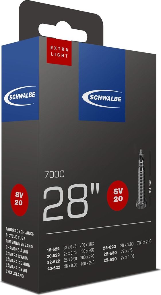 Chambre à air extra-légère (SV20) - Route - 28'' Image du produit 