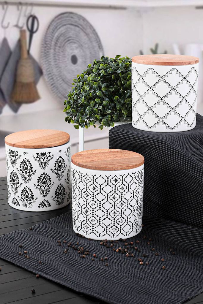Hermia Concept, Angele- KRM1266, biały, czarny, słoiki do Zdjęcie produktu 