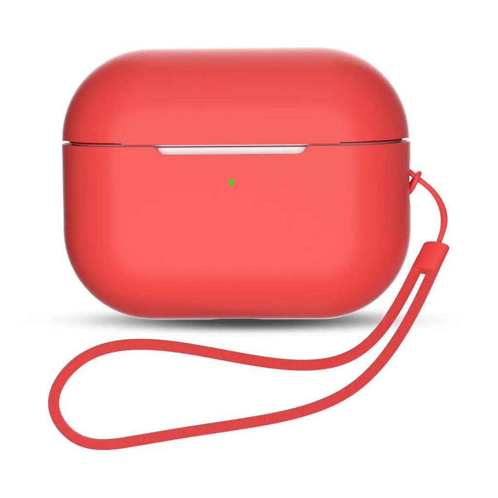 Silikonhlle fr AirPods Pro 2 / AirPods Pro 1 + Handschlaufe - Rot