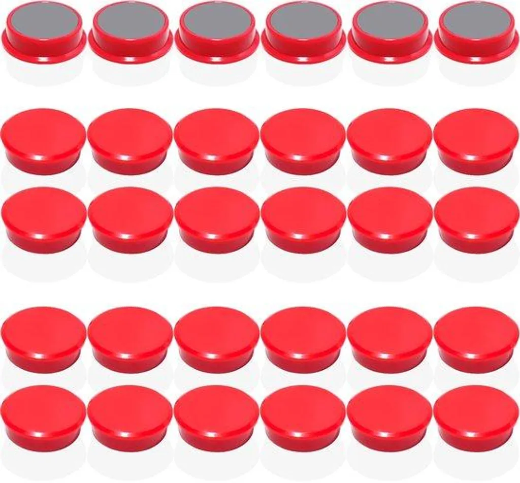 Petits aimants magnétiques rouges pour tableaux et frigos - Pack de 30