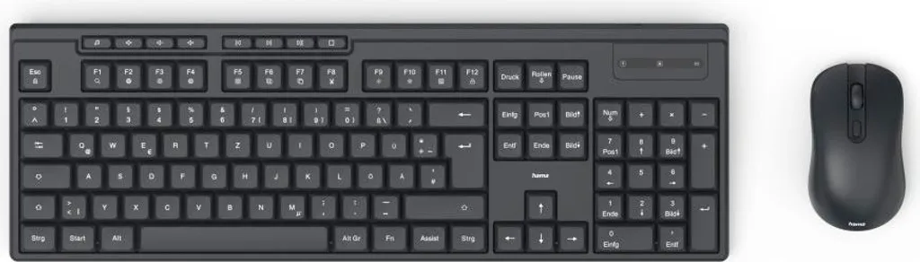 Pack Clavier et Souris Sans Fil WKM-200 Noir AZERTY à Piles avec 8 Touches