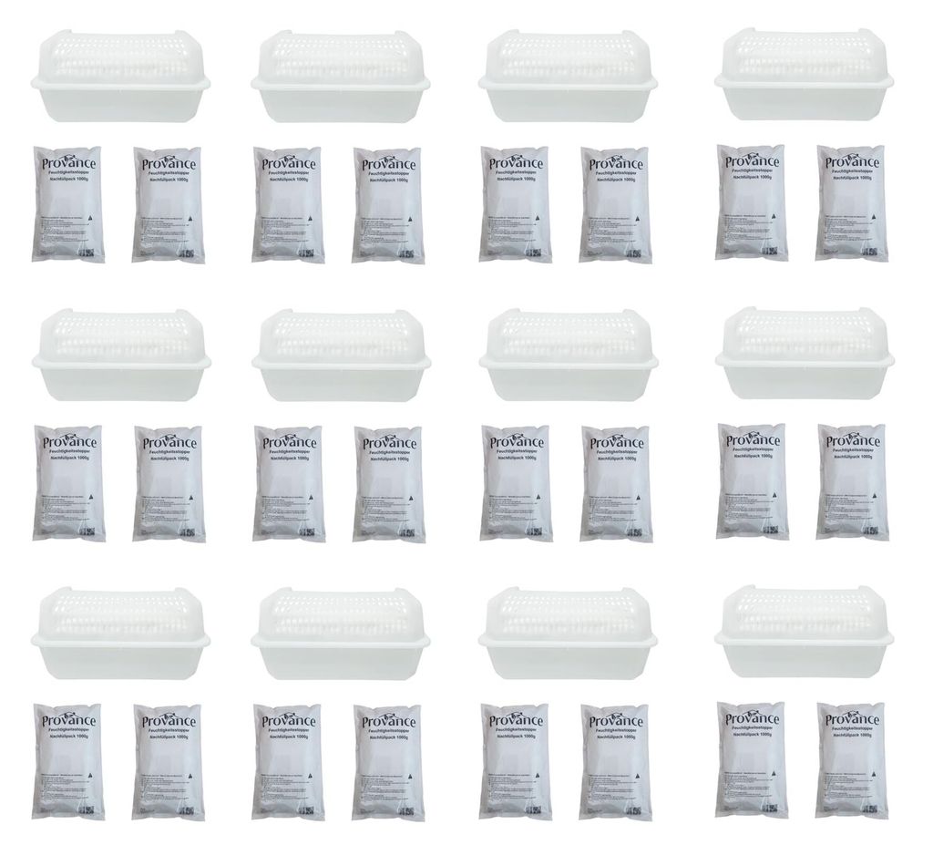 12 x Box XL Luftentfeuchter Sets mit 24 x 1000g Granulat Raumentfeuchter