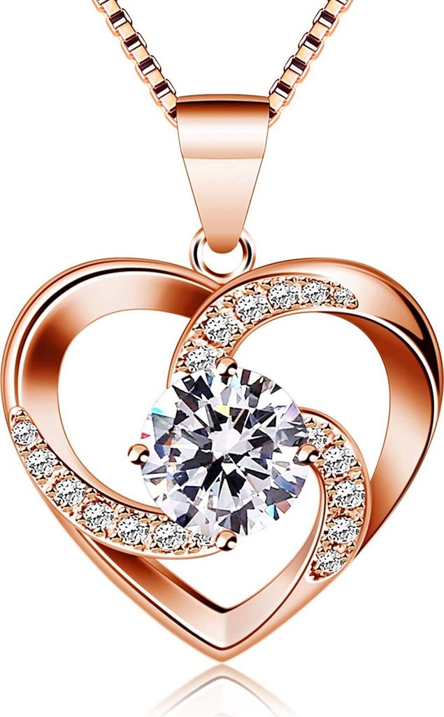 Kette Herz Damen Halskette 925 Sterling Silber Anhänger Produktbild 