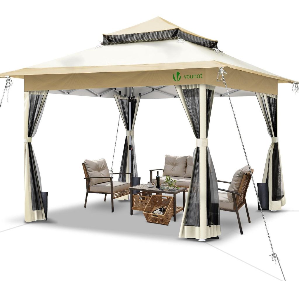 VOUNOT® Pavillon Faltbar 3.6x3.6m, Pop Up Faltpavillon Produktbild 